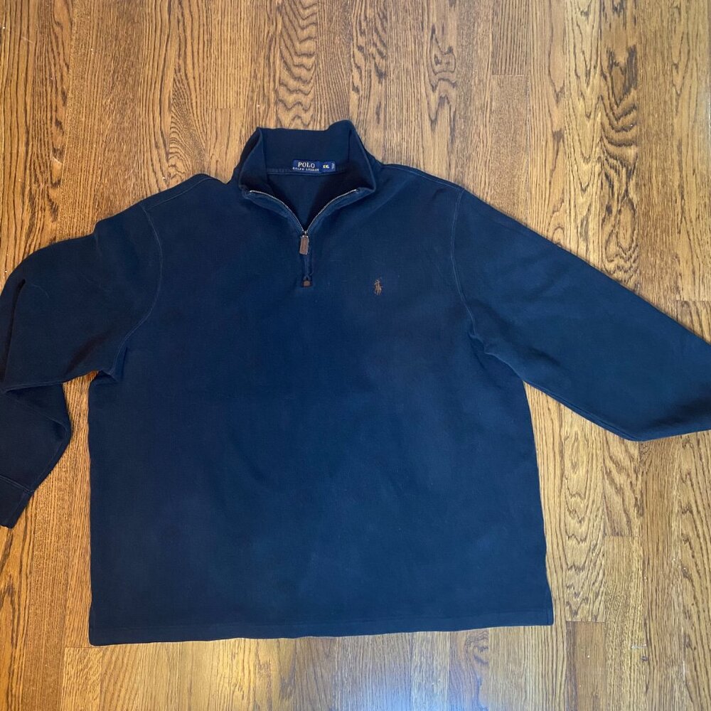 (2) Ralph Lauren 1/4 Zip XXL ivory & black mens plus size - Picture 8 of 8